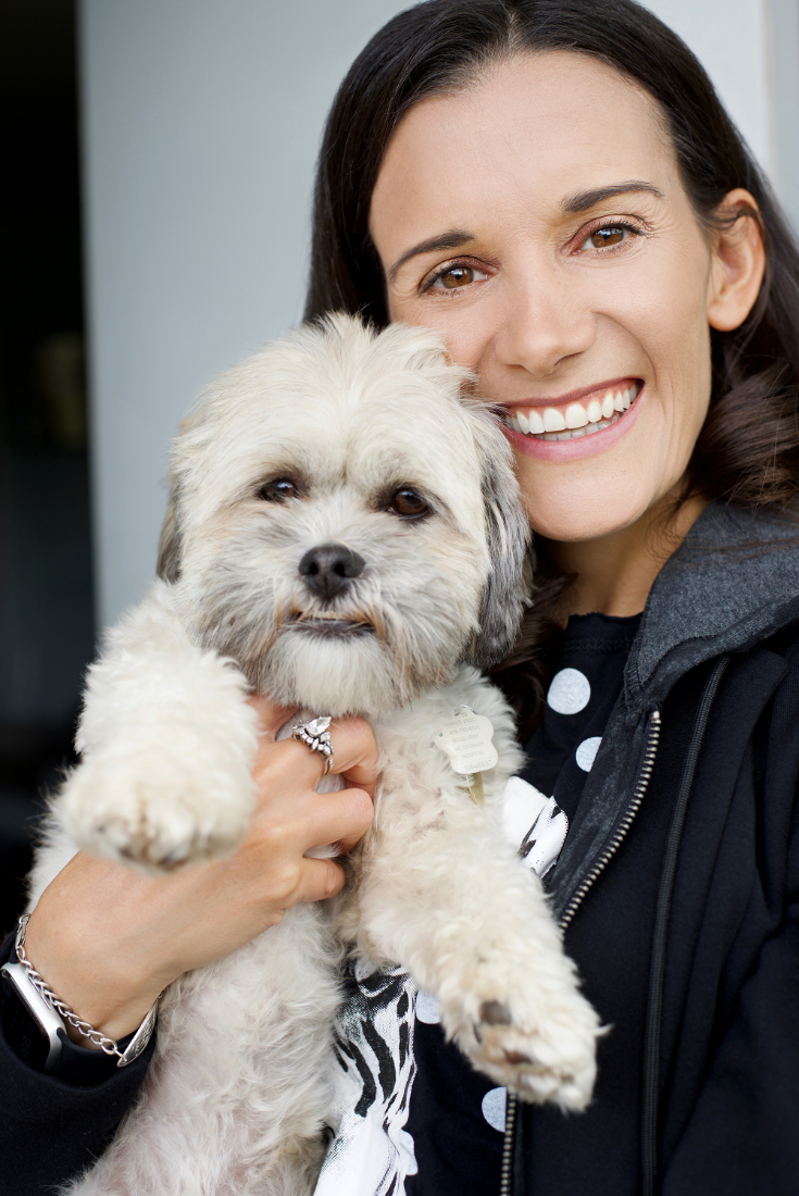 Jennifer James, therapist in Kawartha Lakes, with her dog Dottie